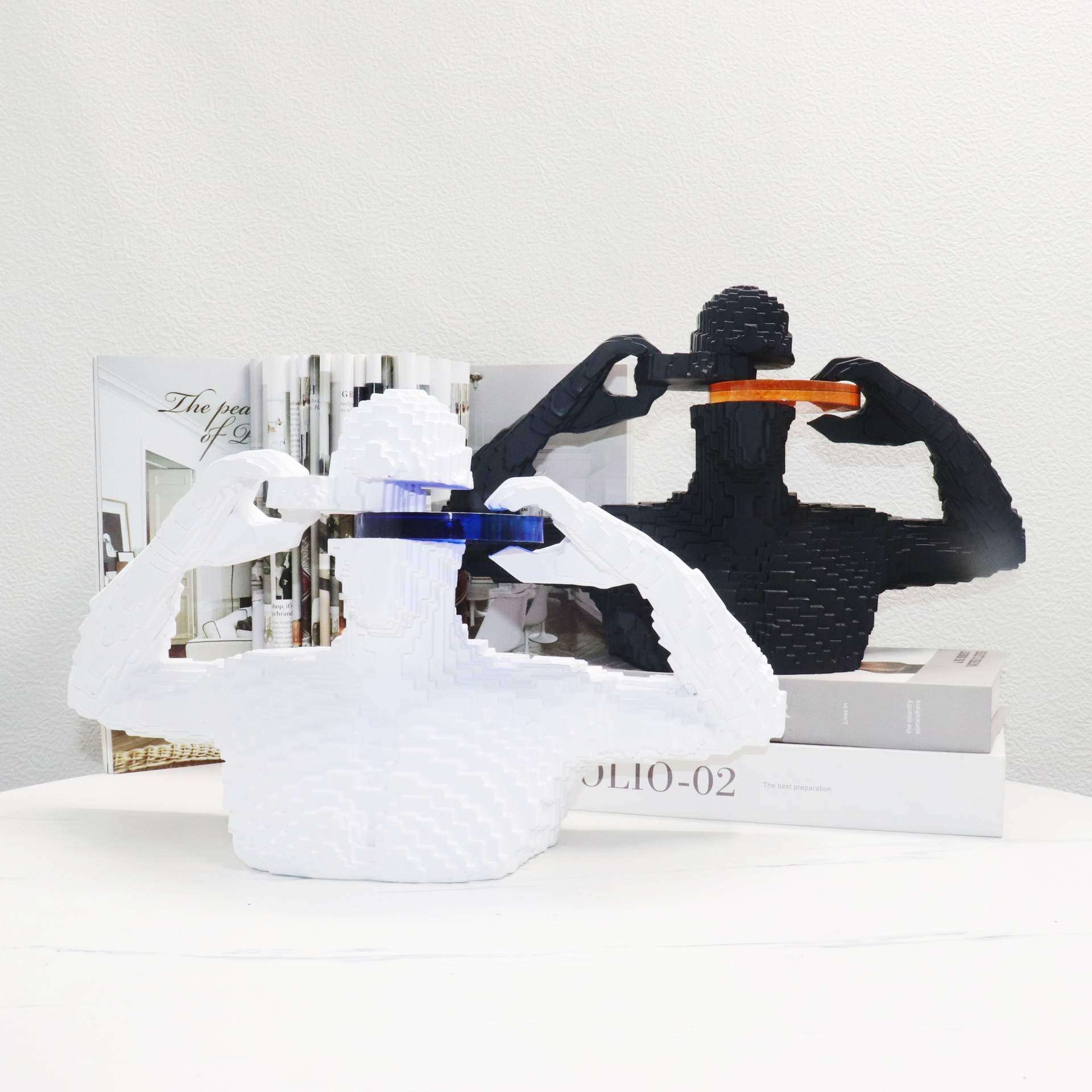 现代简约创意马赛克人物雕塑摆件样板房客厅电视玄关酒柜软装饰品