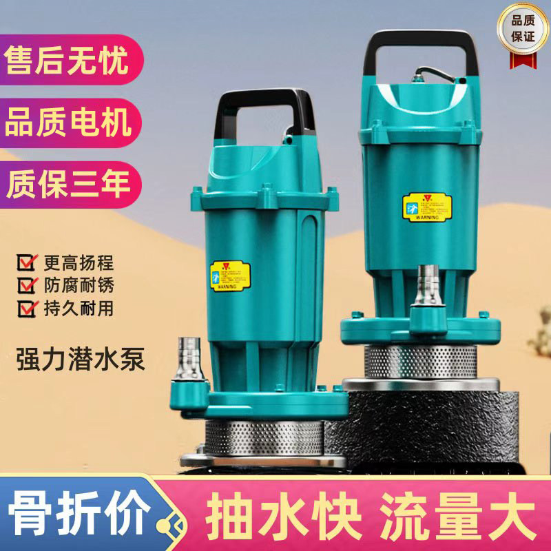 抽水泵家用潜水泵220V高扬程大流量清水农用灌溉深井一寸排水小型