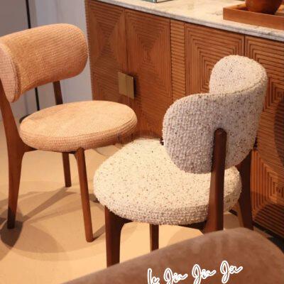 乐家家具lily椅法式复古奶油风高级不带扶手餐椅客厅单椅轻奢欧式