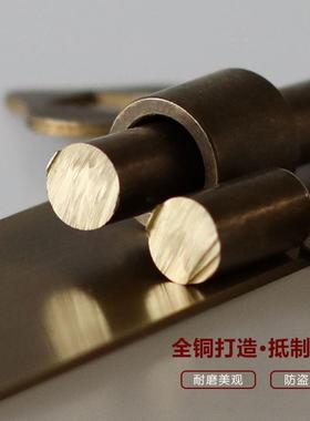 大黄明装插销门锁中纯XLL式古木门锁扣门栓挂锁老式门扣免门打仿