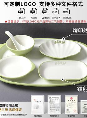 TKZ密胺自餐具盘子商用菜饭店学校食堂打饭套餐助快餐配托盘盘