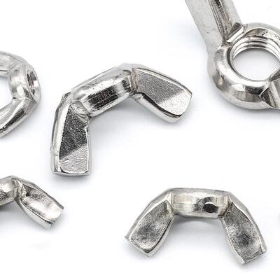 3宝04不元锈钢手拧蝶形螺母装螺帽蝴蝶FND螺母羊盒角螺丝帽盒装