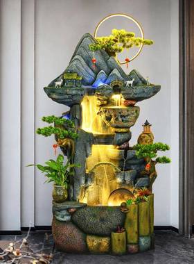 招假20999山创意半手工造室内庭院财流水生摆财喷泉风水轮水景景