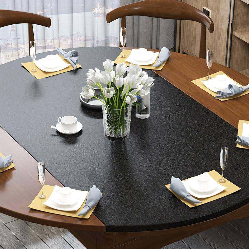 XVY火烧石餐桌家用型小户实木餐桌椅合可伸组缩全折叠圆形火山石