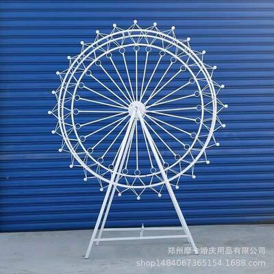 婚庆摩摆轮铁艺路引件拍旋转婚礼布置舞台道天具装ZEG饰现场风车