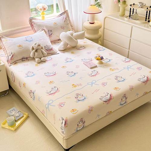 A类厚保纯棉磨毛床笠棉单件全床YWI罩榻榻米床垫套护罩全包床加单