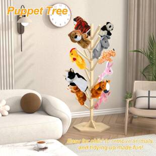 新款树杈玩偶支架幼装儿园教中心玩具挂早树杈玩偶架店木偶商服收