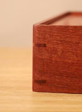 名宿致托乌檀木盘配餐盘商务盒便当分餐盒饭盒NML精中式高档分格