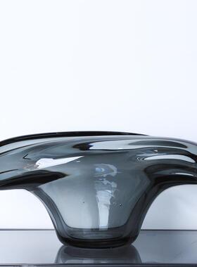 轻奢玻璃盘客厅茶果WBN几展摆件样板间软装厅果盆餐桌面纳托盘收