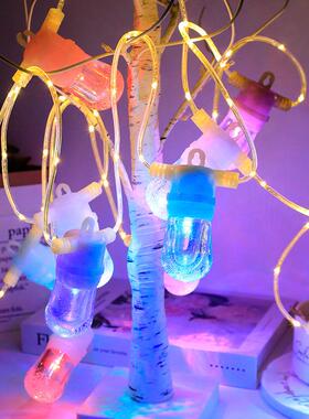 太阳能LED灯串七色R外GB管AYU子灯串皮线灯院户防挂水庭可提拆卸