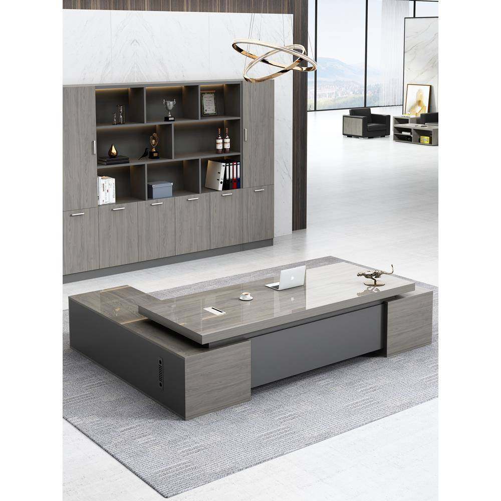 双柜桌老板办公桌椅组合公室家VN具现代简约办经理裁总桌大班台单