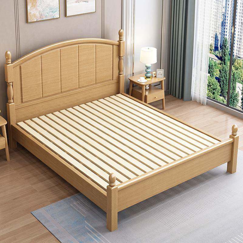 中式约实床15米单人床现代简1.GUB8米木双人床主卧家.用储物床