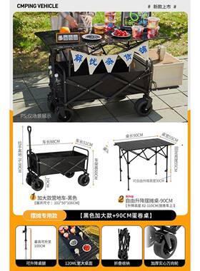 ll摊小推车摊折营叠桌烤肠买菜户外营地摆地购物露野餐车bbf35887