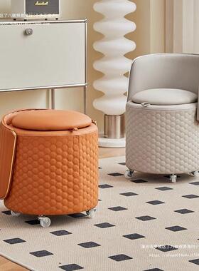 折叠收纳化妆ZHX凳代网红储物旋转凳现轻简约室奢可移动梳卧妆凳