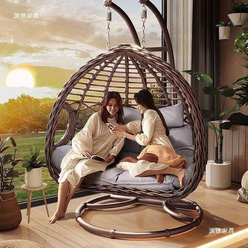 户外吊篮椅秋千庭院双人吊椅家椅用鸟阳室内网红巢GMY吊床藤摇摇