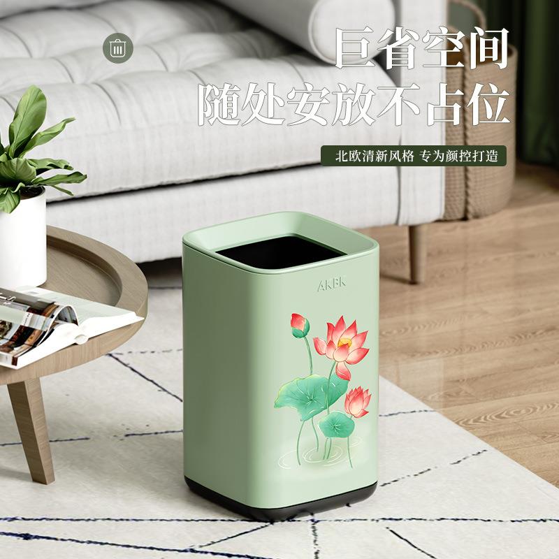 轻新款家用高不锈钢圾桶可爱卡通创意厨房卧室LBK奢垃颜值垃圾桶