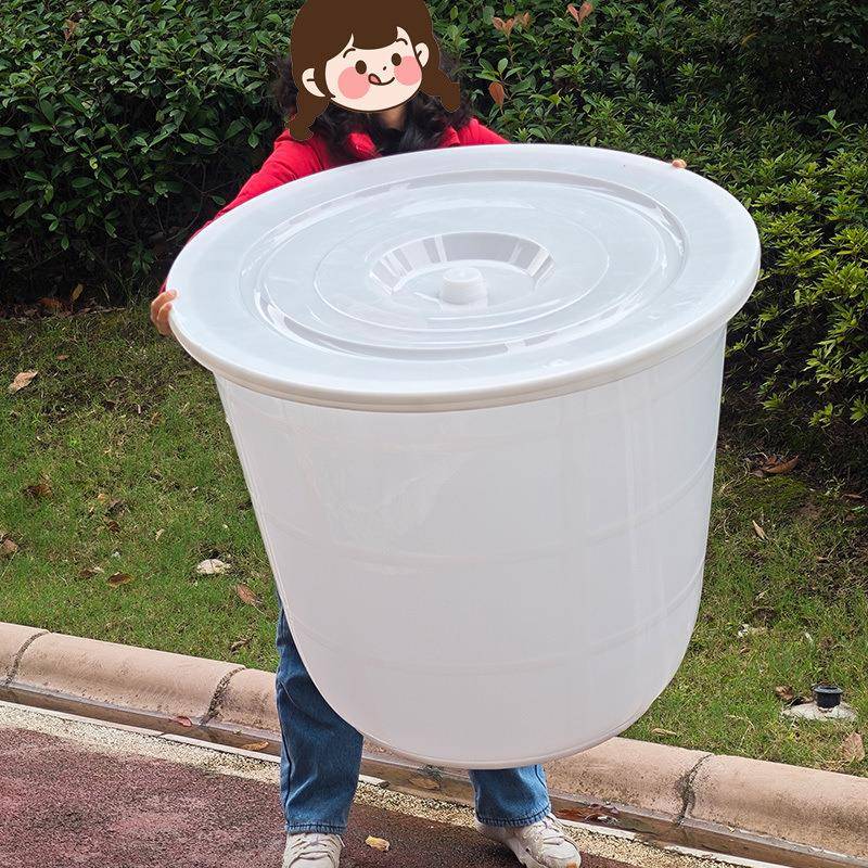水缸家桶用加厚塑料大容AIZ带盖储水养鱼特大号形圆量大水发酵大