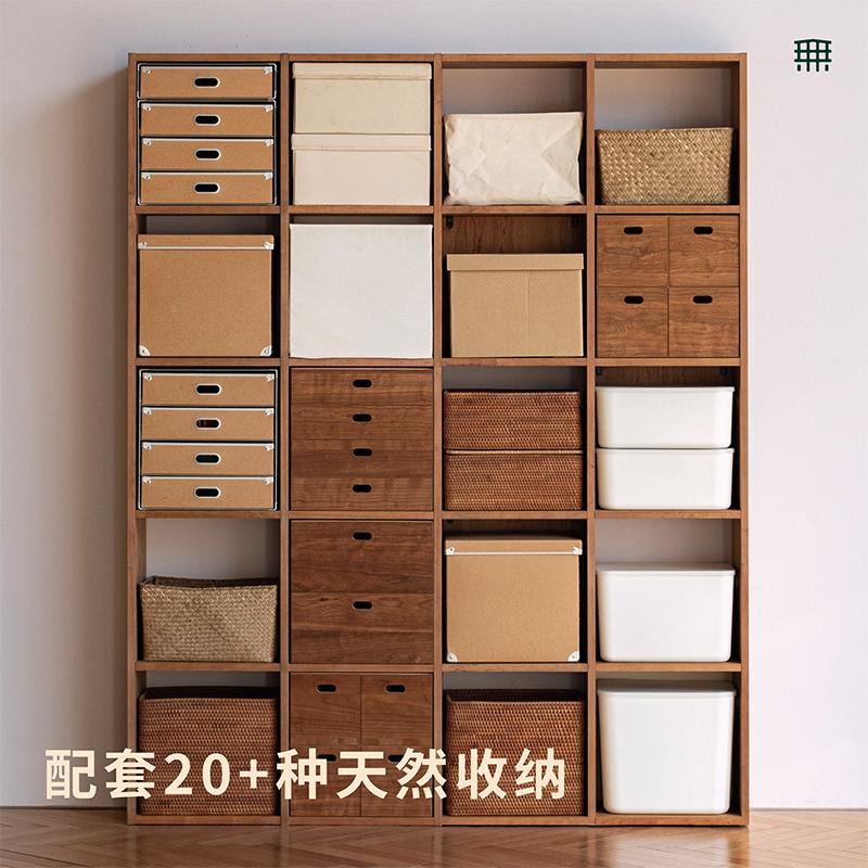 无即所书有组合格木子架樱桃日落地无品牌/客厅实木置物架储物式