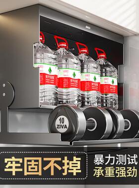 厨置物架吊柜下拉储盒双LWP层折备菜壁挂房式收物叠纳架调味品调