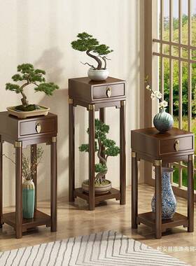 阳花架置物架中式花架实木花台架花盆架收客厅落子地式zhuji-HJ花