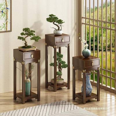 阳花架置物架中式花架实木花台架花盆架收客厅落子地式zhuji-HJ花