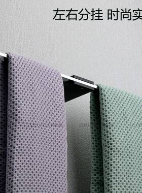 5V简全毛巾架打孔极浴室置物架一CEU浴巾架04铜不字锈钢毛巾杆单