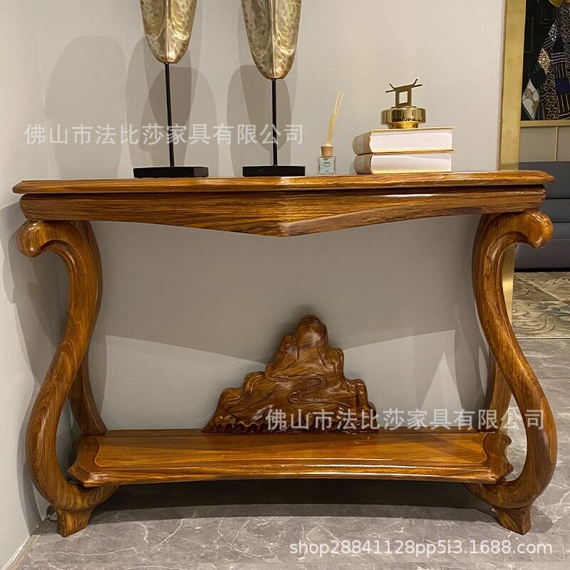 新中式实木玄关桌入户门厅装饰柜客厅靠墙玄关台端景台摆设玄关柜