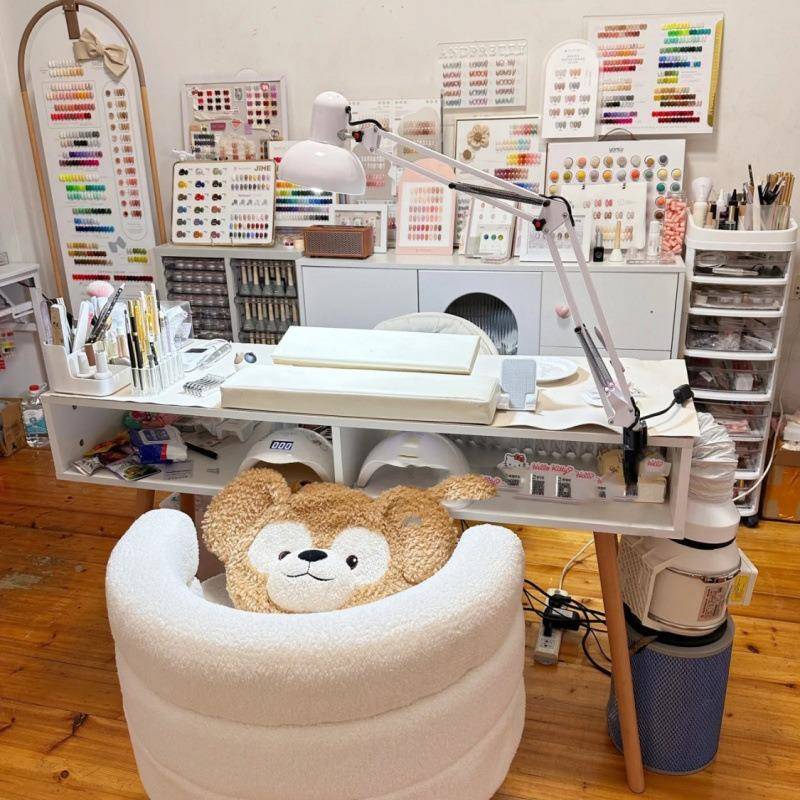 网红桌日式木美质美甲甲桌子小型一人双人al带抽屉店美甲桌子美甲