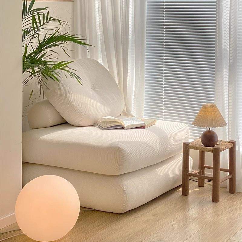 奶油风折叠两用沙发单人极简豆腐块沙发床懒人沙发小户型客厅沙发