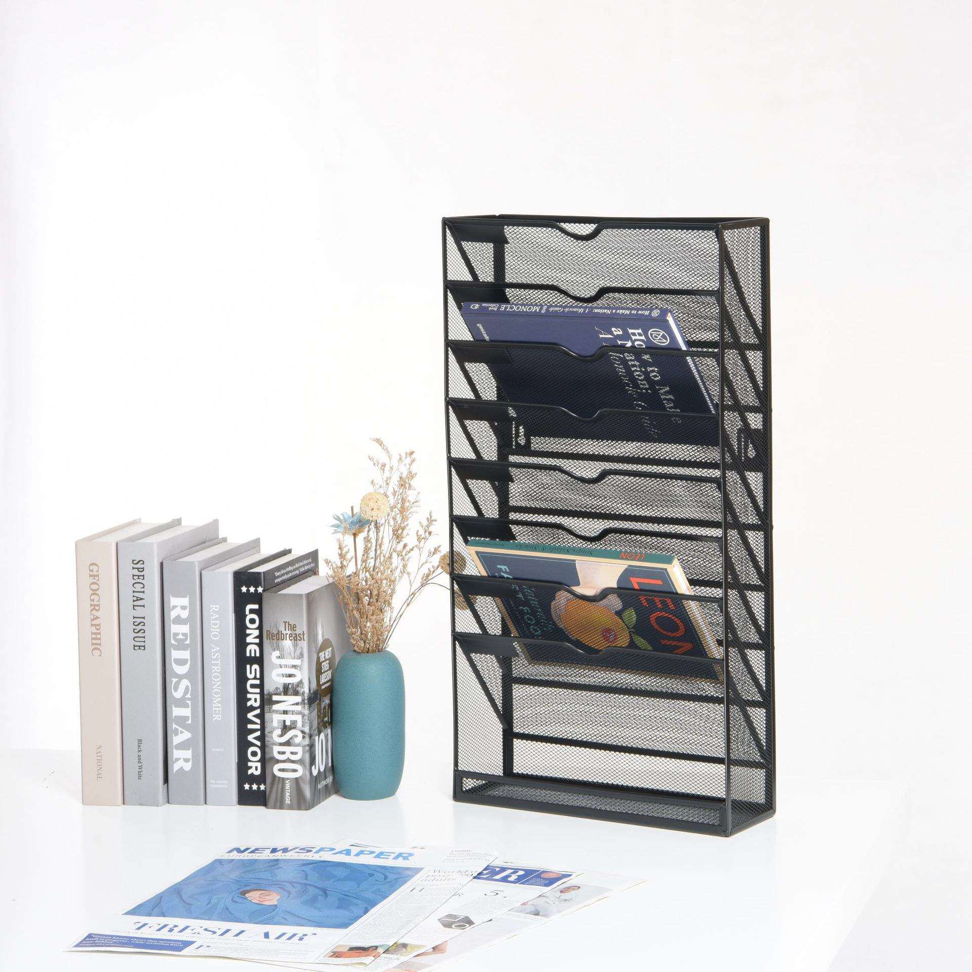 9层11层金属文件架办公桌书架桌面资料架文具资料档案收纳架置物