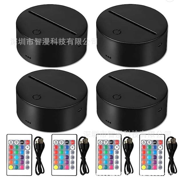 大尺寸底座3D小夜灯新款USB电池底座创意触摸遥控七彩灯底座组合