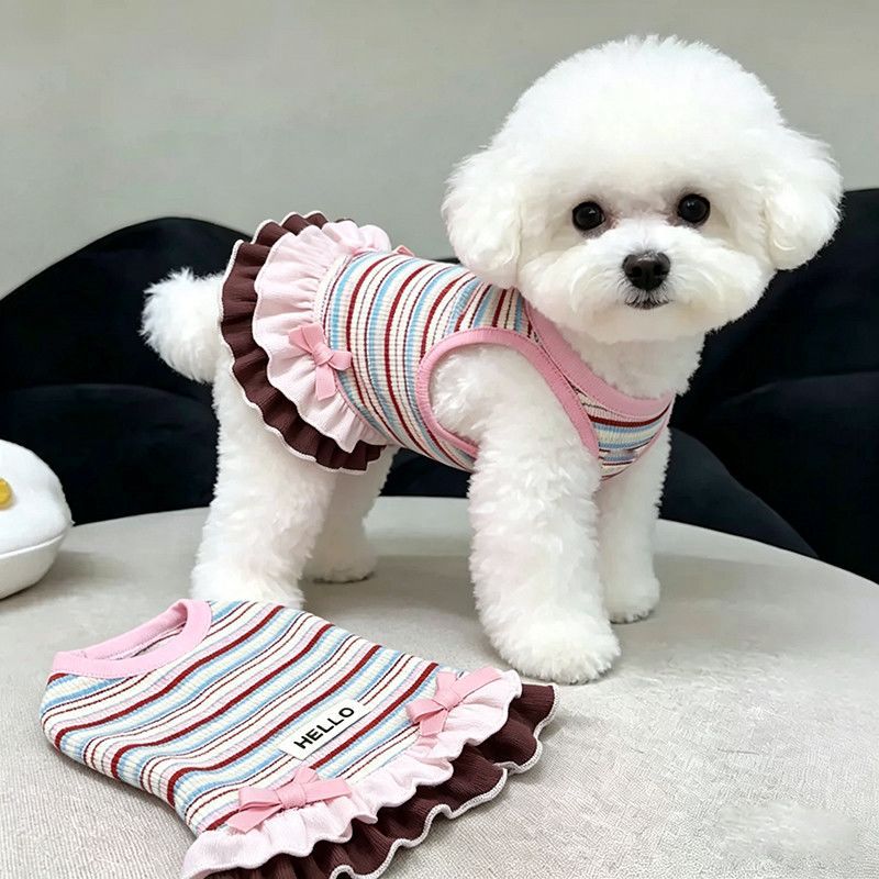 狗狗衣服春夏薄款甜美公主风彩虹