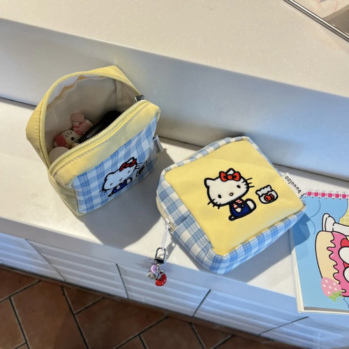 HelloKitty格子杂物收纳包耳机包