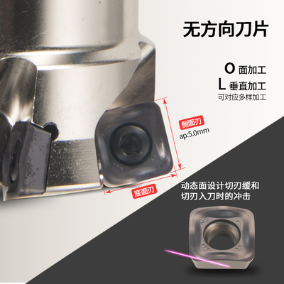 MFH大切深重切削快进给四角单面数控铣刀盘SOMT140520刀片面铣刀