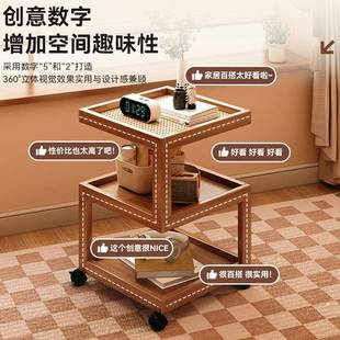 可移动床头柜现代简约家用卧室小型床头黑色床边桌窄轻奢创意边几