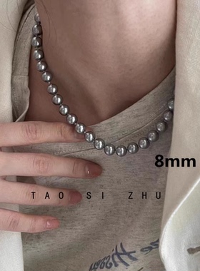 新款推荐灰色系珍珠项链
