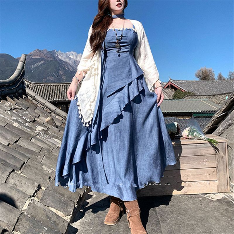 大码两件套连衣裙女春夏