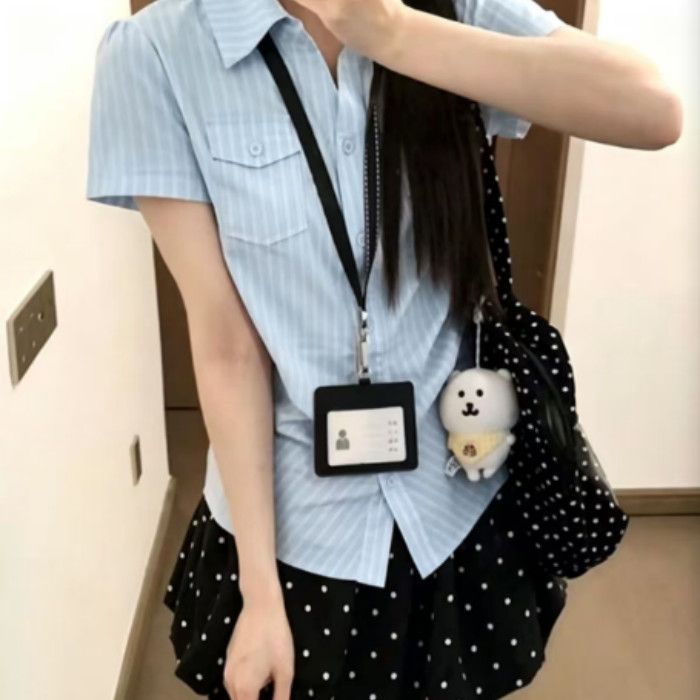 甜美温柔通勒粉色衬衫女