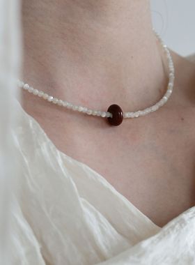 天然贝母串珠项链项链复