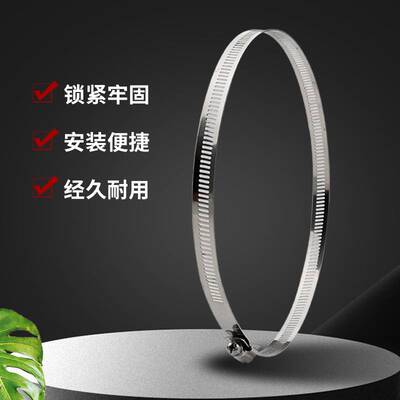 不锈钢喉箍卡箍电线杆监控支架防水箱抱杆钢圈自由调节全牙抱箍圈