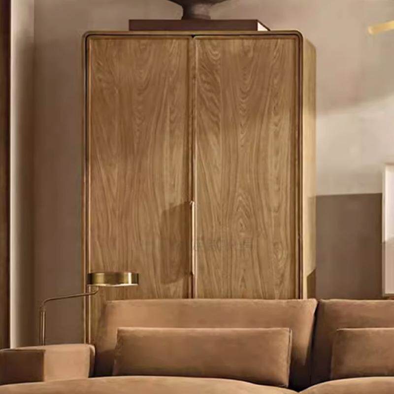 乡美式实木衣衣柜家用卧柜室柚木衣橱平村开门两门衣美式衣柜小户