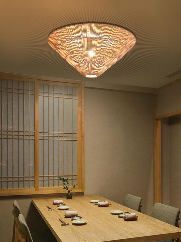 艺术灯藤艺吸顶灯东南亚田园创意竹编藤艺客厅卧室餐厅灯中式茶室