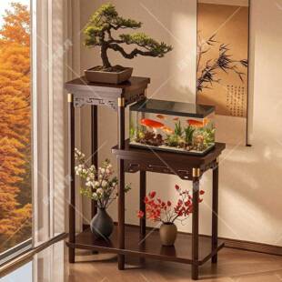 花中台式花架子客落地式置物架阳厅台实木装摆件室内饰多层花XVL