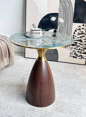 岩板轻现圆几代简约茶几茶新ZG-80580款奢精致家用角几客厅沙发边