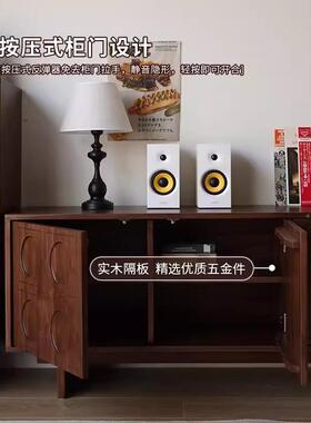 复北美DSFG*-00黑胡桃木实木中古风电视柜式客厅樱桃木日古原木储
