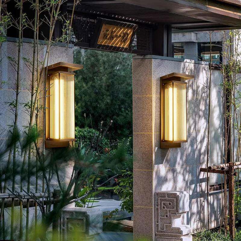 全铜阳能户太外壁灯别大门露台灯外墙灯防水花阳墅台园简约庭F-CL