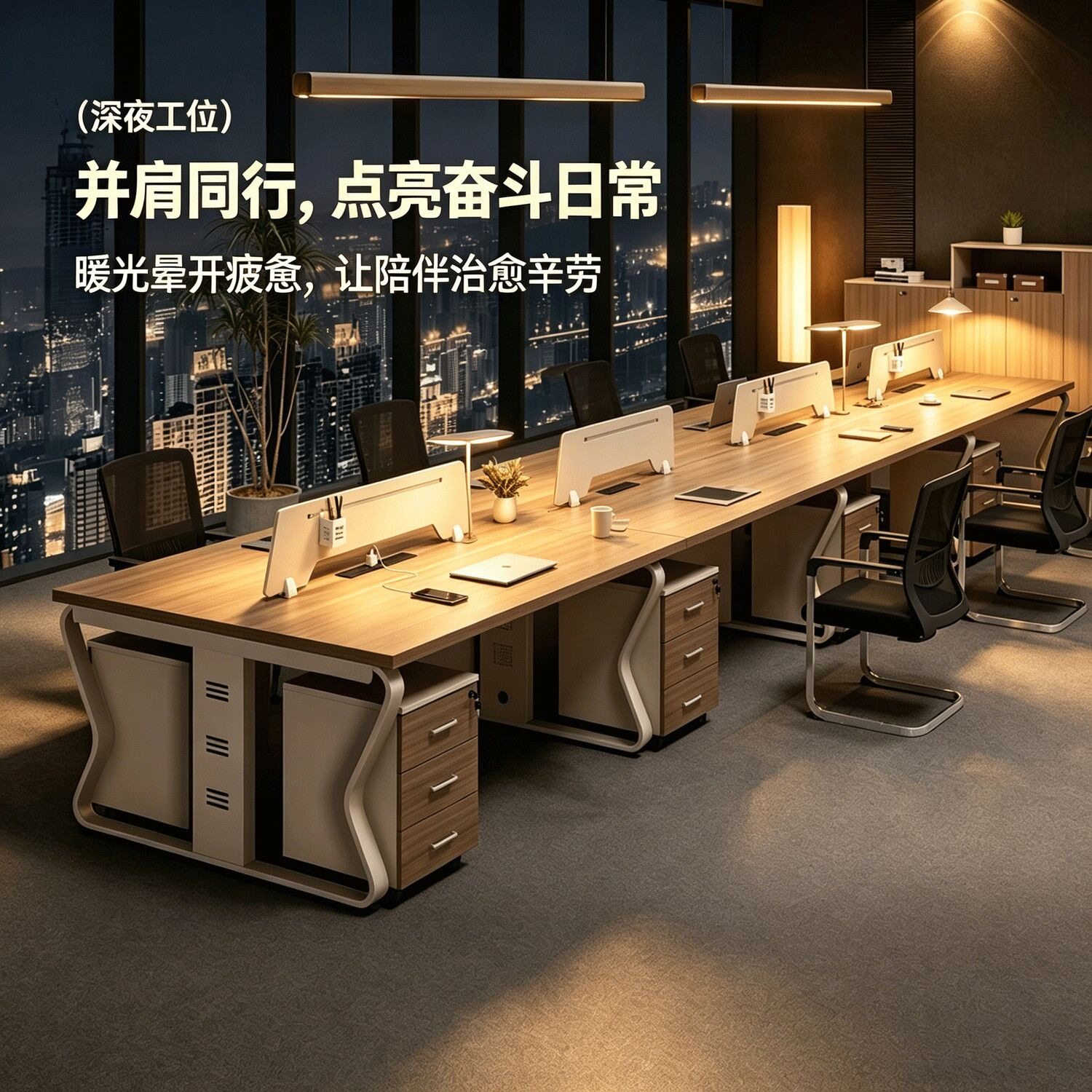 26款办公室工位多人组合办公双人工作电脑桌屏风挡板员工现代简约
