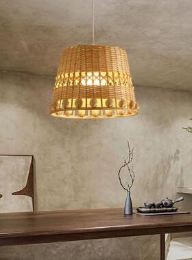 东南饭亚织竹22287艺吊台灯个性餐厅卧室阳飘窗民宿店吧编台店铺