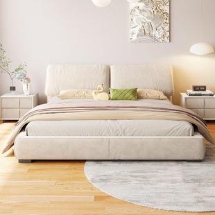 意式 625简baxert大象耳朵床AB主M防螨科技布艺床奶油风卧双 极hgy