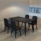 奢意式 轻饭桌子餐桌餐桌椅长板方形DVR纯组合极简黑岩家用小户型